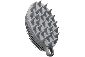 FREATECH Spazzola per Corpo in Silicone a 2 Lati per Pulizia Pelle e Capelli, 2-in-1 Bagno Doccia Spazzola per Corpo e Shampoo Spazzola per Cuoio Capelluto Massaggiatore, Facile da Pulire, Grigio
