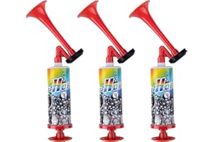 DXPETA 3 Pcs Horn, Air Horn Handheld, Air Horns, Airhorn, 110 dB Metal Red Air Horn for Sports, Football, Boating, Sports Events, Birthday Parties