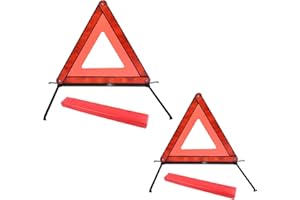 STOUCLA Warning Triangle with, Foldable Warning Triangle, with Storage Box, for Warning Signs that are Displayed in the Event of a Temporary Stop or Vehicle Breakdown, 2 Pack