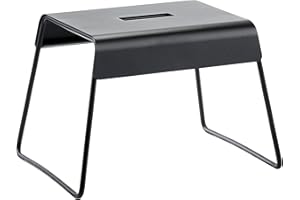 ‎ZONE DENMARK Zone Denmark A-Stool, Hocker aus Stahl, Kleiner Schemel/Trittschemel für Kinder und Erwachsene, Tritthocker, rutschfest, 39 x 30 x 27,5 cm, Schwarz