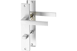 ERGO line CUBE Edelstahl Türbeschlag Türgriff für Badtüren WC Langschild Drückergarnitur, Türbeschlag, Türklinke, Türdrücker