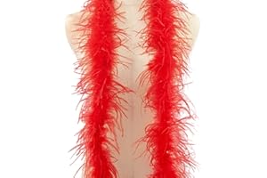 BYNYXI Federboa, 200cm Flauschige Marabu Federboa zum Basteln Natürliche Straußenfeder Schal Feder Boa Weiß Feder Schal Federstola für Damen Kinder Karneval Fasching Stola Kostüm Mottoparty