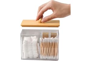 SVOCK Scatola in cotone per salviette e portaoggetti struccanti trasparenti, organizzer da bagno, contenitore acrilico per cotton fioc