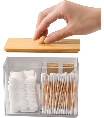 Lot De 4 Bocaux Qtip Milano Home - Rangement Plastique Transparent Couvercles