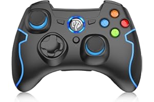 EASYSMX LEVEWAN Wireless PC Controller, 2.4G PC PS3 Gaming Controller, Gamepad PC, Joystick for Windows XP and Vista/11/7/ 8/8.1/10 PC, PS3/Android TV, TV Box and Usage up to 10M