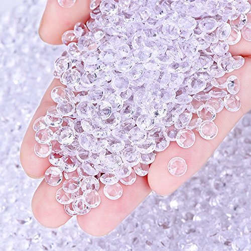 Blulu 2000 Stück 6 mm Plexiglas Diamant Streuung Diamantkristalle Dekosteine Hochzeit Crystal Tisch Confetti Tischschmuck Tischdeko - 2