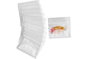 MEDCA Bardzo grube woreczki na pigułki - (opakowanie 100 szt.) 3" x 2" 8 mil - niezawierające BPA, jednorazowe woreczki foliowe z zamkiem błyskawicznym na pigułki, codzienne woreczki do przechowywania leków w podróży, przezroczyste wielokrotnego użytku z etykietami do zapisu