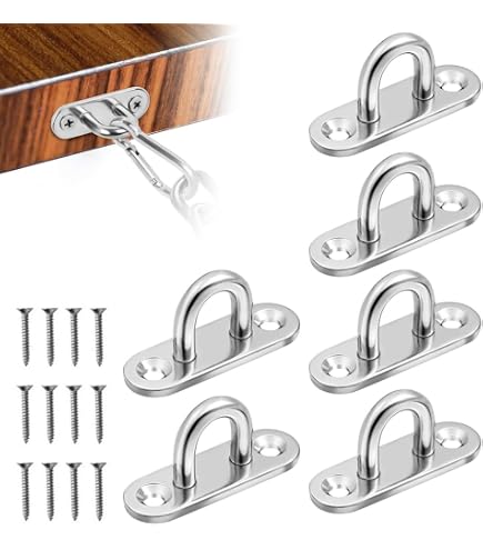 4 Edelstahl Augplatten – 304 Edelstahl, Mit 10 Schrauben, Für Hängesessel, Sonnensegel & Mehr