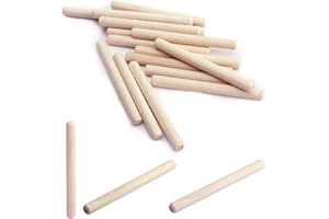 MroMax Lot de 50 goupilles en bois conduit cannelé en bois dur biseauté 8 x 80 mm