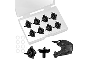 Tornillos para Visera de Cascos de Motocicleta,Tornillo de Casco de Ciclismo,Tornillos Desmontables para Cascos de Moto,Tornillos para Casco de Moto con 1 Caja de Plástico 8 Piezas Negro Tokaneit