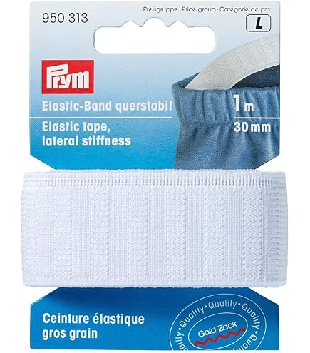 Fascia Elastica Orizzontale Prym 950312: Nero, Larga 30 Mm, Robusta Per Cucito E Rifiniture (confezione Da 1 Metro)