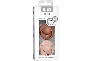 BIBS De Lux Napp 2-pack, BPA-fri, Rund sugdel. Silikon, Onesize, Woodchuck/Blush