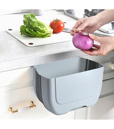 Poubelle Compost De Cuisine 3L Accrochable 16 X 12 X 20 Cm Bleu