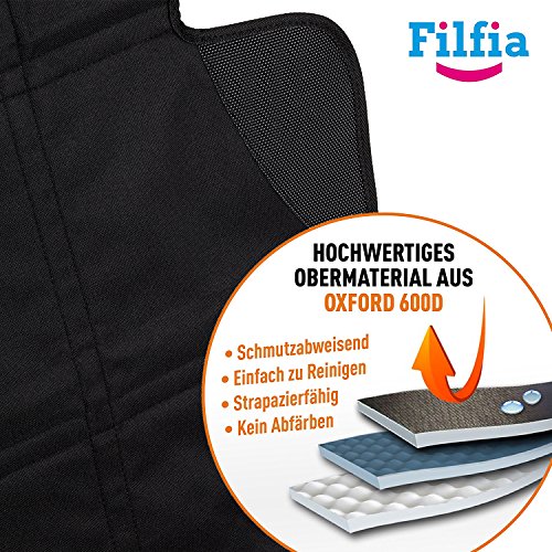 Filfia Kindersitzunterlage, 2er Pack, schwarz - 2