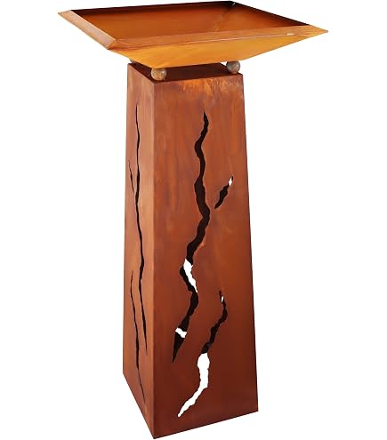 Blumensäule Aus Edelrost – 25x25x100 Cm, Handgefertigt – Rustikale Gartendeko Für Drinnen & Draußen