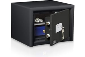 BURG-WÄCHTER Coffre-fort pour mobilier avec clé, Combi-Line, Niveau de sécurité S2, Protection incendie LFS 30 P, Contrôlé VdS, 15 l, 44 kg, CL 410 K, Noir