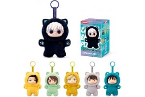 puremind JJK Individuell Jujutsu Kaisen plyschlåda, mjuk blind låda, slumpmässig design vinylminifigur, plysch kattöron nycke