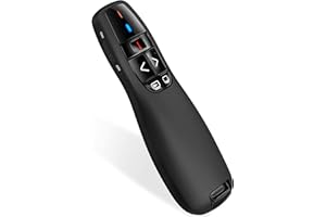 HELLCOOL Puntero Presentaciones, 2,4GHz Inalámbrico Mando Presentaciones Powerpoint, Pasador Diapositivas para Windows/Mac/PowerPoint/Keynote/Google Slides/PDF