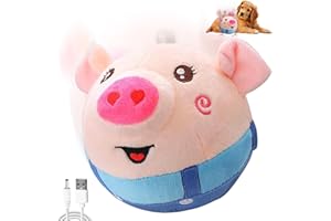 CHANCCI Active Moving Pet Plush Toy Interactive Dog Toys Talking Shake Bounce Boredom Toys Jumping Pig Toy For Dog Washable Cartoon Pig Plush Moving Dogs Ball For Pets Cat Small And Medium Dogs (Blue)