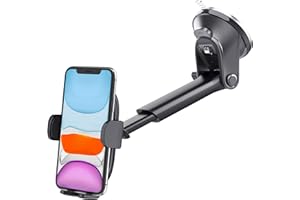 APPS2Car Support Téléphone Voiture Ventouse Tableau de Bord Pare-Brise, Rotation 360° Support Voiture Bras Prolongé, Télescopique Porte Telephone Voiture GPS Phones 4,7-6,8 Pouces