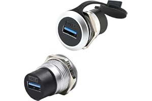 PENGLIN 2 Stück USB3.0 Einbaubuchse,USB Runder TYP A Buchse zu Buchse,USB Panel Montage Durchgangdose Adapter