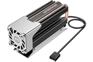 GRAUGEAR | Heatpipe Cooler | per M.2 NVMe SSD (2280) | 25 mm PWM ventola silenziosa | 4 cuscinetti in silicone | rame | alluminio | G-M2HS03-F