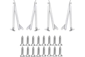 SUpoetry 4 Pezzi Cerniere per Ante a Ribalta, Cerniere di Sostegno, Coperchio Pieghevole Supporto Cerniera, Adatto per Asta in Acciaio Cerniera Porta Dell'armadio