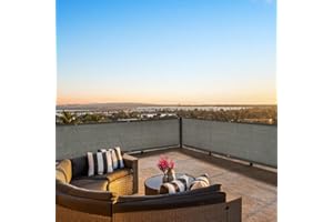 IROO Balkon Sichtschutz Wind- und UV-Schutz Wetterfest für Veranda Deck Hinterhof Terrasse Balkon inklusive Seil- und Kabelbinder