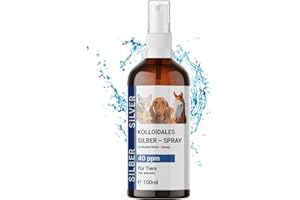 BMUT 1 spray de plata coloidal de 100 ml para mascotas, perro, gato, caballo, spray para heridas, contra picazón, ácaros, 40 ppm