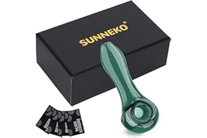 SUNNEKO Glass Pipe, Green, 11 cm