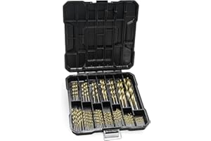 CHICSOLIS 99 Stück Titanium Drill Bit Set: Bohrer Bit Set mit Spiralbohrer Metallbohrer Set Professional Bohrer Set von 1.5mm bis 10mm - Titanium Bohrer für Holz Guss Aluminiumlegierung Kunststoff