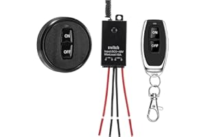 dstfuy Bezprzewodowy włącznik światła 12 V z pilotem zdalnego sterowania, DC 5 V/12 V/24 V/48/10 A, mini przekaźnik, bezprzewodowy włącznik światła, pilot zdalnego sterowania, długość 328 FT (nowy)