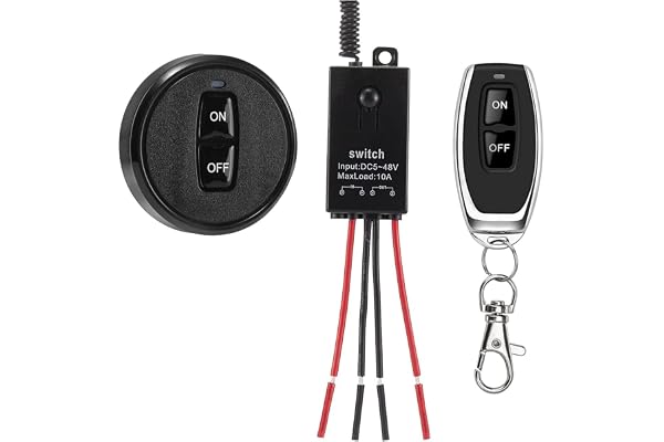 dstfuy Commutateur a Distance sans Fil 12V,interrupteur sans fil DC 5 V/12 V/24 V/48/10 A Mini relais interrupteur sans fil télécommande 328 ft longue distance.