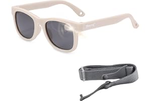 Maesy Occhiali da Sole per Bambina, 0-2 Anni, Protezione Polarizzata UV400, Montatura Flessibile e Pieghevole, Cinturino Elastico Regolabile, Occhiali da Sole Sicuri e Comodi per Bambino, Indi