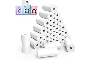 Hikkon 25 Rolls Kids Instant Camera Refill Print Paper - Photo Print HD Printing Thermal Print Paper Rolls for Most Kids Instant Digital Camera (White)
