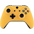 eXtremeRate Caution Yellow Faceplate Cover, Soft Touch Front Housing Shell Case, Comfortable Soft Grip Replacement Kit for Xbox One S & Xbox One X Controller (Model 1708)