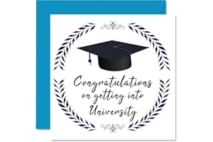 STUFF4 Congratulations Cards - Getting into University - Proud of You Card Congrats Graduation Degree Exam Results School College Exams GCSE A Level Uni, 145mm Well Done Greeting Cards