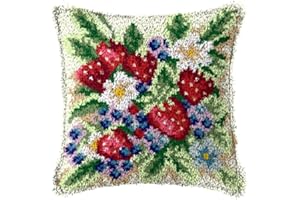 YOOTOM Kit gancio a scatto per adulti, kit di federe per cuscino con gnomo e gancio fai da te,kit per ricamo a punto croce, kit per la creazione di cuscini,Christmas Latch Hook Pillowcase Kits 43x43cm