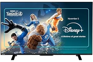 Toshiba 50”UV2F53DBU 4K Smart VIDAA TV, Ultra HD, HDR10, Freely, Disney+, Prime Video, Netflix, Dolby Atmos, Dolby Vision, Sound by Onkyo, Works with Alexa, Works with Google Assistant, VIDAA Voice