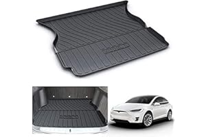 CONRAL Caoutchouc robuste Tapis de Coffre Arrière Personnalisé pour Tesla Modèle X/Model X, tapis de plancher imperméable Floormat de protection contre les intempéries,5Seats