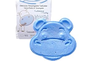 Senso Naturale Shampoing Solide Douche Bain Enfant à l'Huile de Coco, Huile d'Amande, Amidon de Riz Bio et Vitamine E, Hydrate la Peau et Démêle les Cheveux, Idéal pour Usage Quotidien, 100% Naturel