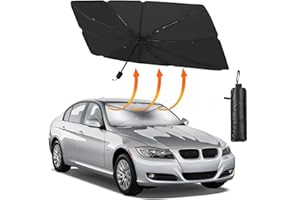 EHIOG Parasol Coche Delantero Paraguas 140x80cm Practice Parasol Coche Delantero Plegable para la Mayoría de Coches SUV Camiones, Camiones,protección UV