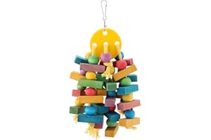 Fybida Oiseau en Bois Jouet Oiseau Perroquet Jouets Perroquet Oiseau balançoire Extra Grande Cage à Oiseaux nid Morsure Jouets pour Oiseaux perroquets Love Birds