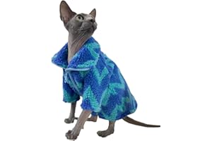 KITIPCOO Dolcevita Sphynx - Vestiti invernali per gatti, giacca in pile double-face con cerniera, maglione per gatto Sphynx, caldo cappotto invernale per gatti senza peli e cani di piccola taglia abbigliamento