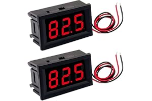 Greluma 2 St DC 5V-120V Digital Spänningsdisplay, 0,56" 2-tråds LED-Voltmätaredisplay Spänningstestare Spänningsmätare