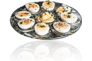 Formano Plato para huevos, para servir o para decoración, con espacio para hasta 8 huevos y salsa, bonito accesorio para comedor, cocina, salón