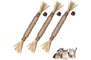 HZXINYI 3 Pezzi Bastoncini da Masticare per Gatti - Bastoncini Erba Gatta Bastoncini Cura Denti per Gatti Giocattoli per Gattini