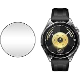 Microcase Huawei Watch GT 6 46mm i&ccedil;in Tam Kaplayan Kavisli Ekran Koruyucu 3D Pet Film - Siyah AL3385