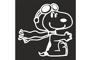 STICKIFY Snoopy Vinyl Stickers for Car Rear Boot, Window, Laptop, iPad, Motorcycle – Rider Design (15x15cm) and Sleepy Design (6x17cm) – Durable Laminated Decals – Black or White (White, Rider 15x15cm)
