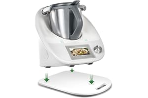 Gucass Tabla Deslizante para Thermomix TM6/TM5, Acrílica Base Deslizante para Thermomix con Ruedas, Soporte para Bimby, Movimiento Rápido Y Soporte Seguro, Blanco
